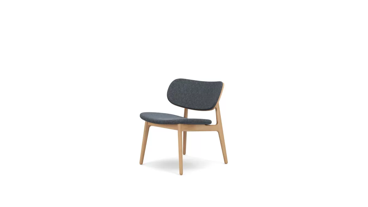Modus PLC012 PLC Lounge Chair Oak with upholstered seat and back F1
